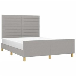 Cadre de lit avec tête de lit Gris clair 140x200 cm vidaXL - Gris clair