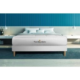 Ensemble matelas sommier Balmoral 160 x 200 cm - Couleur : Blanc - Blanc