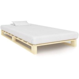 Cadre de lit de palette Bois de pin massif 100 x 200 cm Vidaxl Wood colour