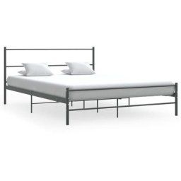Cadre de lit Gris Métal 140 x 200 cm Vidaxl Gris