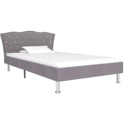 Cadre de lit Gris clair Tissu 90 x 200 cm Vidaxl Light grey