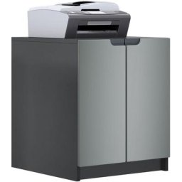 Vladon - Commode d'imprimante armoire à dossiers Logan noir mat - haute brillance - Façades en