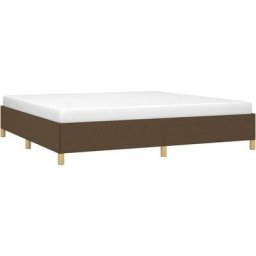 Cadre de lit Marron foncé 200x200 cm Tissu Vidaxl Marron foncé