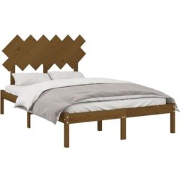 Cadre de lit Marron miel 120x200 cm Bois massif Vidaxl marron miel