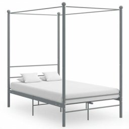 Cadre de lit à baldaquin Gris Métal 140x200 cm Vidaxl Gris