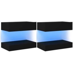 Tables de chevet 2 pcs Noir 60x35 cm Aggloméré Vidaxl Noir