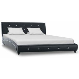 Cadre de lit Noir Similicuir 140 x 200 cm Vidaxl Black