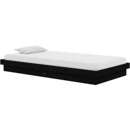 Vidaxl - Cadre de lit Noir Bois massif 100x200 cm Noir
