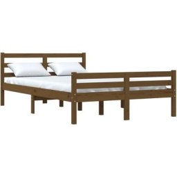 Vidaxl - Cadre de lit Marron miel Bois massif 120x190 cm Petit Double marron miel