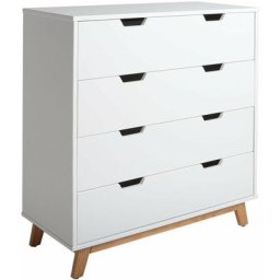 Commode corinna 4 tiroirs blanc - blanc