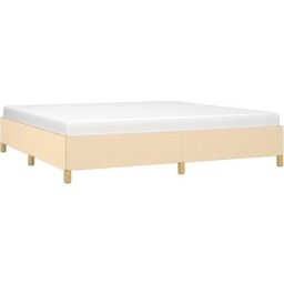 Cadre de lit Crème 200 x 200 cm Tissu Vidaxl Crème