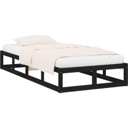 Cadre de lit Noir 100x200 cm Bois massif Vidaxl Noir