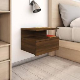 Lot de 2 Tables de nuit - Moderne Tables de chevet flottantes 2 pcs Chêne marron 40x31x27 cm FR20128
