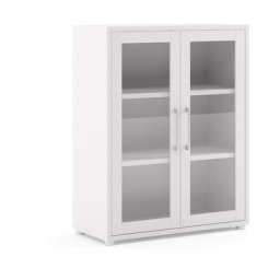 Prisme Armoire de bureau 2 portes vitrées. Blanc