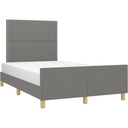 Cadre de lit avec tête de lit Gris foncé 120x200 cm Tissu Vidaxl Gris foncé