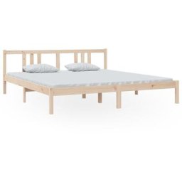 Cadre de lit Bois massif 180x200 cm Super King Vidaxl Marron