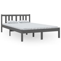 Cadre de lit Gris Bois massif 120x200 cm Vidaxl Gris