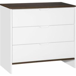 Homcom - Commode meuble de rangement style contemporain 3 tiroirs dim. 80L x 40l x 73H cm mdf blanc