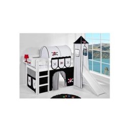 Lit mi-haut jupiter avec toboggan - 90 x 190 - Ballerine