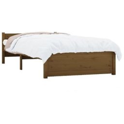 Cadre de lit Marron miel Bois massif 75x190 cm Petit simple Vidaxl marron miel