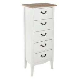 Atmosphera - Chiffonnier 5 tiroirs en mdf - Chrysa - l 43 x l 30 x h 113 cm - Blanc - Livraison