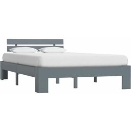 Cadre de lit Gris Bois de pin massif 120 x 200 cm Vidaxl Grey