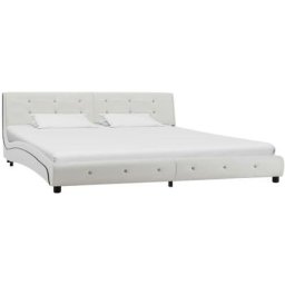 Cadre de lit Blanc Similicuir 180 x 200 cm Vidaxl White