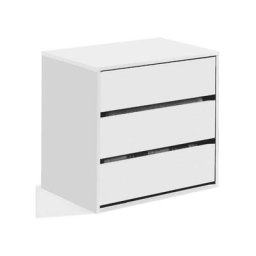Commode Blanc mat 3 tiroirs Blanc