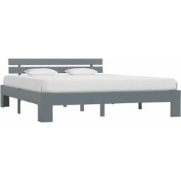 Cadre de lit Gris Bois de pin massif 180 x 200 cm Vidaxl Grey