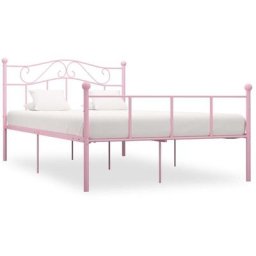 Cadre de lit Rose Métal 140 x 200 cm Vidaxl Rose