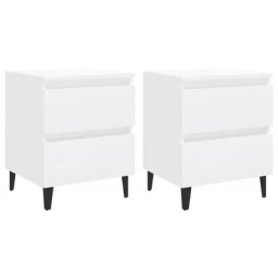 Tables de chevet 2 pcs Blanc brillant 40x35x50 cm Aggloméré Vidaxl Blanc brillant