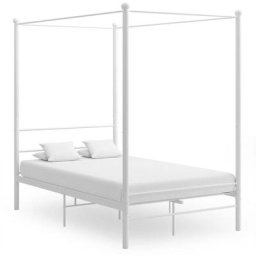 Vidaxl - Cadre de lit à baldaquin Blanc Métal 140x200 cm Blanc