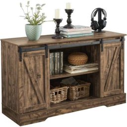 SoBuy FSB60-N Meuble Bas Placard de Rangement Commode avec Porte de Grange Coulissante Armoire à