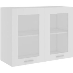 Armoire en verre suspendue Blanc 80x31x60 cm Aggloméré Vidaxl Blanc