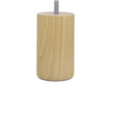 Pieds lit 10 *6 cm vernis naturel (lot de 6) | Pour sommier tapissier / Sommier cadre bois | Vis M8