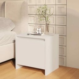 Table de chevet Table d'appoint | Table de nuit Blanc 45x34x44,5 cm Aggloméré 79462 - Blanc