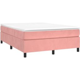 Vidaxl - Sommier à ressorts de lit Rose 140x200 cm Velours Pink