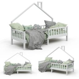 Lit cabane ""Noemi"" 200x90cm Blanc Vitalispa test
