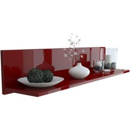 Vladon Étagère murale Skadu, étagère suspendue avec rangement pratique - Bordeaux haute brillance