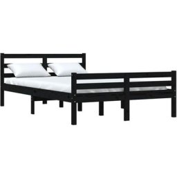 Cadre de lit Noir Bois massif 160x200 cm Vidaxl Noir