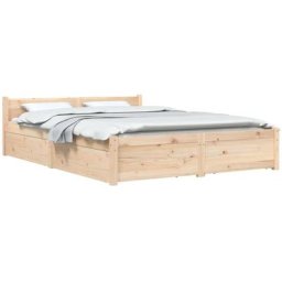 Cadre de lit avec tiroirs 140x190 cm Double Vidaxl Marron