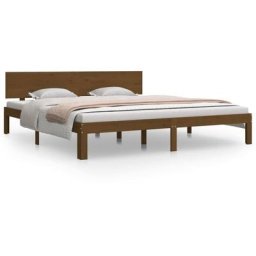 Cadre de lit Marron miel Bois massif 180x200 cm Super King Vidaxl marron miel