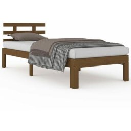 Cadre de lit Marron miel Bois massif 75x190 cm Petit simple Vidaxl marron miel