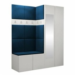 Ensemble entrée Hartford 278, Manila 26, 186x158x46cm, Miroir, Blanc, Tapisserie, Stratifié, Mis,