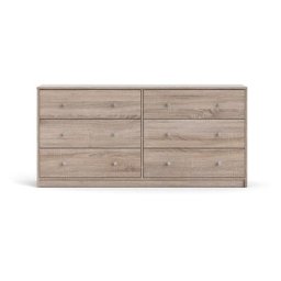 Maria Commode large avec 6 tiroirs, finition couleur truffe.