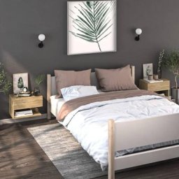 Lot de 2 Tables de chevet murales - Bout de Canapé Armoires De Rangement Chêne sonoma Bois