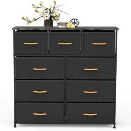 Tonghua - Commode avec 9 tiroirs - Meuble de Rangement - Chambre Commode en Tissu pour Armoire,