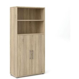 Ebuy24 - Prisme Armoire de bureau 2 portes et 1 tablette de rangement. Finition chêne.