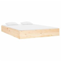 Cadre de lit bois massif 135x190 cm double Vidaxl Brown