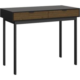 Soma Bureau avec 2 tiroirs, noir, marron.
